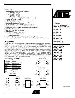 AT24C01A-10SI-1.8 Datasheet PDF Atmel Corporation