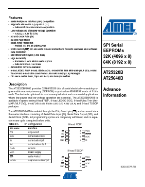 AT25640B-PU Datasheet PDF Atmel Corporation