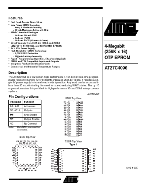 AT27C4096-12PI Datasheet PDF Atmel Corporation