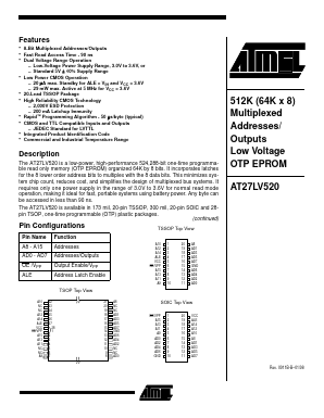 AT27LV520-90TC Datasheet PDF Atmel Corporation