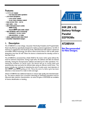 AT28BV64 Datasheet PDF Atmel Corporation
