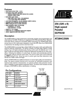 AT28HC256N-90JI Datasheet PDF Atmel Corporation