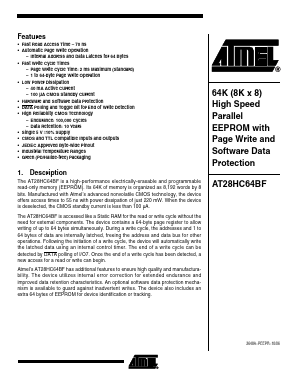 AT28HC64BF-120 Datasheet PDF Atmel Corporation