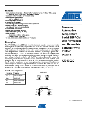 AT34C02C Datasheet PDF Atmel Corporation
