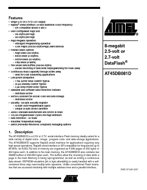AT45DB081D-MU Datasheet PDF Atmel Corporation