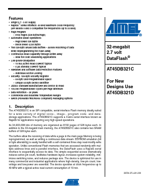 AT45DB321C Datasheet PDF Atmel Corporation