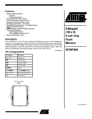 AT49F008-90TC Datasheet PDF Atmel Corporation