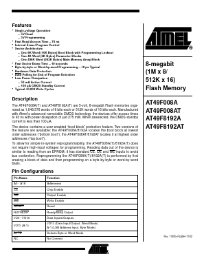 AT49F008AT Datasheet PDF Atmel Corporation
