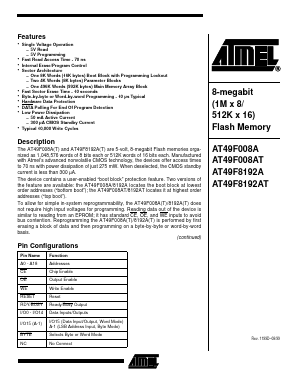 AT49F008AT-12CI Datasheet PDF Atmel Corporation