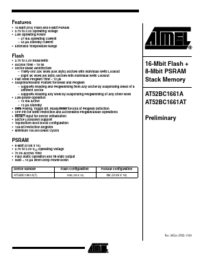 AT52BC1661A Datasheet PDF Atmel Corporation