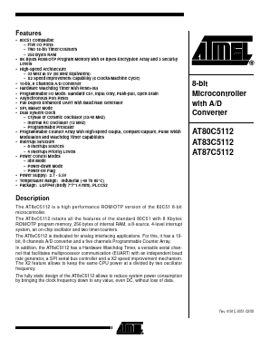 AT87C5112-S3SIL Datasheet PDF Atmel Corporation
