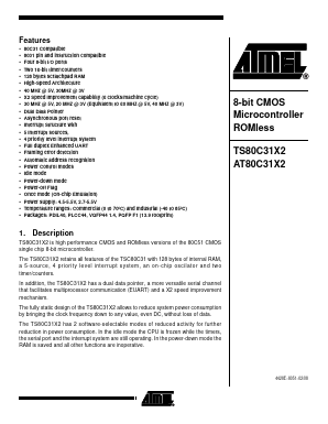 TS80C31X2-MIE Datasheet PDF Atmel Corporation