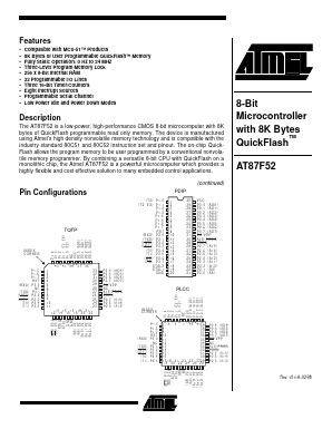 AT87F52 Datasheet PDF Atmel Corporation
