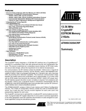 AT88SC0204CRF Datasheet PDF Atmel Corporation