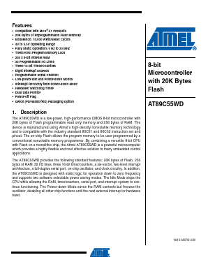 AT89C55WD-24AU Datasheet PDF Atmel Corporation