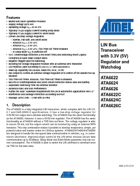 ATA6622C-PGPW Datasheet PDF Atmel Corporation