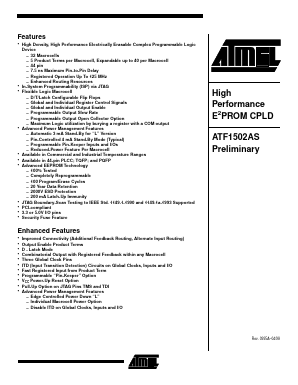 ATF1502AS-7QC44 Datasheet PDF Atmel Corporation