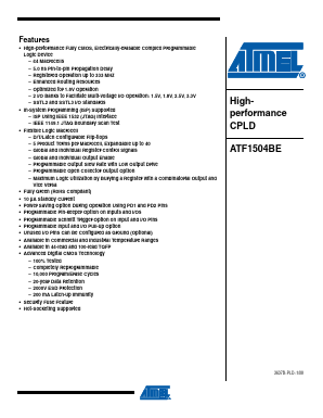 ATF1504BE-5AX100 Datasheet PDF Atmel Corporation