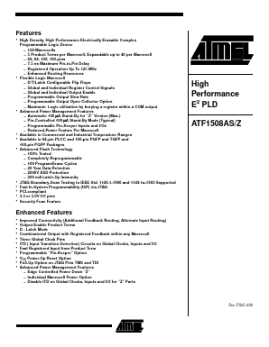 ATF1508AS Datasheet PDF Atmel Corporation