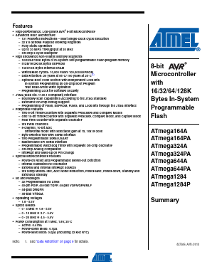 ATMEGA1284-MU Datasheet PDF Atmel Corporation