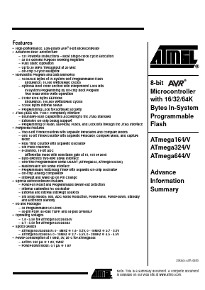 ATMEGA324/V Datasheet PDF Atmel Corporation