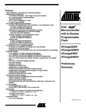 ATMEGA329V_06 Datasheet PDF Atmel Corporation