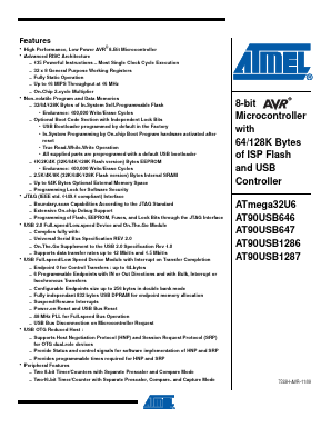 AT90USB646-16MU Datasheet PDF Atmel Corporation
