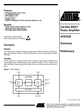ATR7035 Datasheet PDF Atmel Corporation