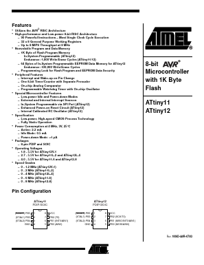 ATTINY12L-4SC Datasheet PDF Atmel Corporation