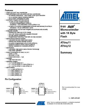 ATTINY12L Datasheet PDF Atmel Corporation