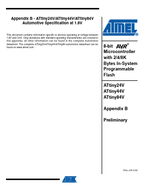 ATTINY24V Datasheet PDF Atmel Corporation
