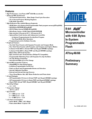 ATTINY88-MU Datasheet PDF Atmel Corporation