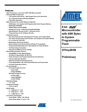 ATTINY48-AUR Datasheet PDF Atmel Corporation