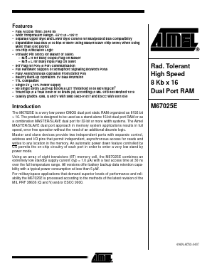5962-9161709QZC Datasheet PDF Atmel Corporation