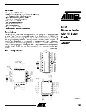 AT89C51-12JC Datasheet PDF Atmel Corporation