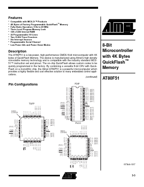 AT80F51-16AI Datasheet PDF Atmel Corporation