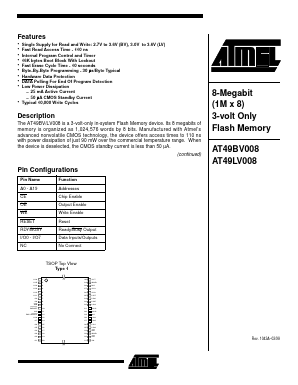 AT49LV008-11TI Datasheet PDF Atmel Corporation
