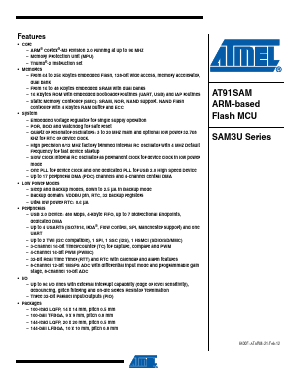 ATSAM3U1CB-CU Datasheet PDF Atmel Corporation