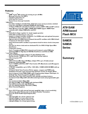 ATSAM3X8EA-AU Datasheet PDF Atmel Corporation