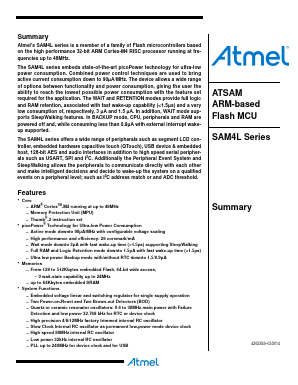 ATSAM4LC8BA-MUR Datasheet PDF Atmel Corporation