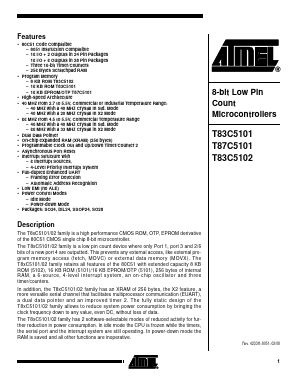 T83C5102 Datasheet PDF Atmel Corporation