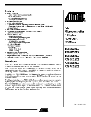 AT80C32X2-3CSUL Datasheet PDF Atmel Corporation
