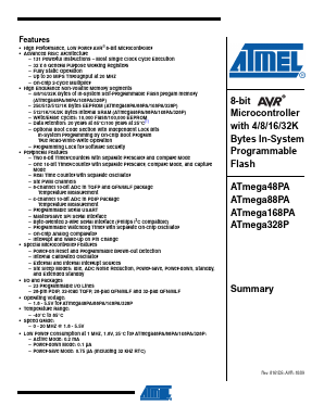 ATMEGA48PA-MMHR Datasheet PDF Atmel Corporation