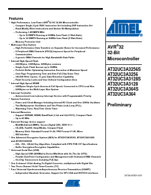 AT32UC3A3128-CTUR Datasheet PDF Atmel Corporation