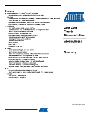 AT91SAM9260-CU Datasheet PDF Atmel Corporation