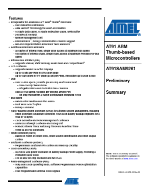 AT91SAM9261-CJ Datasheet PDF Atmel Corporation