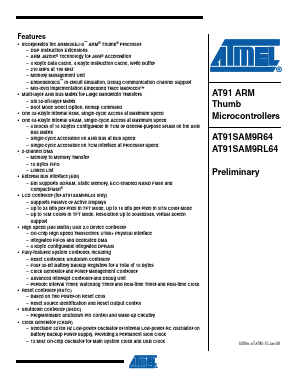 AT91SAM9R64 Datasheet PDF Atmel Corporation