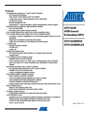 AT91SAM9R64 Datasheet PDF Atmel Corporation