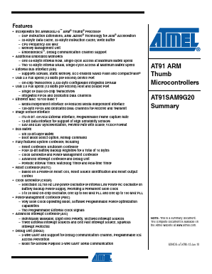AT91SAM9G20-CU Datasheet PDF Atmel Corporation