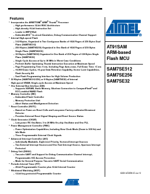 SAM7SE512 Datasheet PDF Atmel Corporation